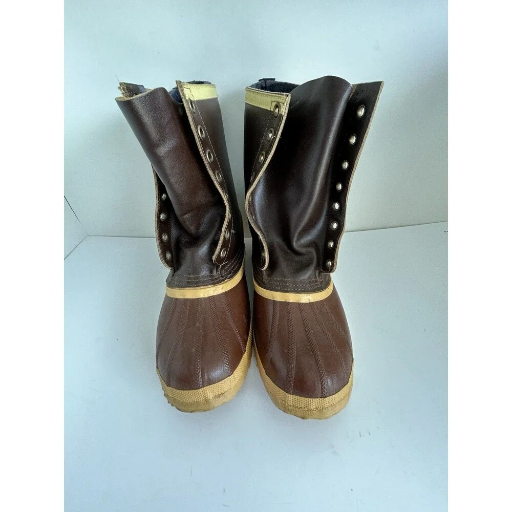 Vintage Kaufman Sorel Arctic Pac Boots Brown Rubber Leather Winter Snow Boots 6
